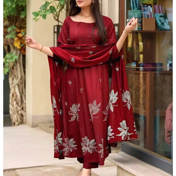 Women Floral Anarkali Kurta Set